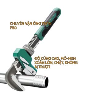 Mỏ lết răng chữ F mỏ lết vặn ống tròn cờ lê răng kẹp độ mở 80mm nặng 900gram - Sỉ Dụng cụ Tốt