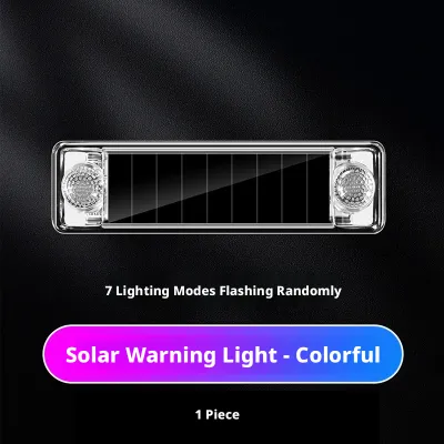 SEAMETAL Solar Warning Strobe Light Automatic Night Flash Vibration Sensing No Drill Mount Car Alert