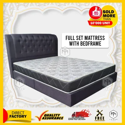 [FULL SET] [FREE INSTALLATION] 7.5” SINGLE/SUPER SINGLE/QUEEN/KING MATTRESS + BEDFRAME-C3A034