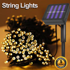 【Christmas Decorations 2023】HKFILGHT Solar Outdoor Light Led Strip Light 6.5M 7M 12M Warm light 3 modes of variation lampu tidur bilik cantik light decoration for house