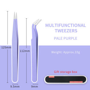 Lusluking Precision Tweezer Set Eyelash Extension Tweezers Grafting Eyelash Stainless Steel Nail Tweezers Nail art Diamond Sequin Jewelry Pick Up Tool