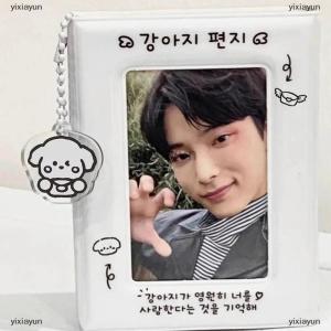 [COD] yixiayun Ins Style Cream Puppy Single Palace Grid Loose Leaf Card Book Envelope Card Bag Album Storage Bag