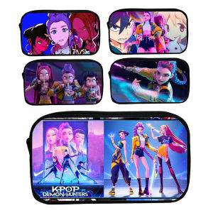 YILU Kpop Demon Hunters Student Pencil Case Cartoon Large Capacity Pencil Box Stationery Supplies Girl Cosmetic Storage Bag Gifts