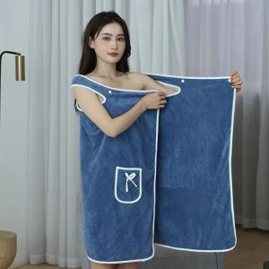 Khăn Tắm Dạng Váy Mặc Được – Áo Choàng Tắm 2in1 Có Túi Thấm Nước Nhanh