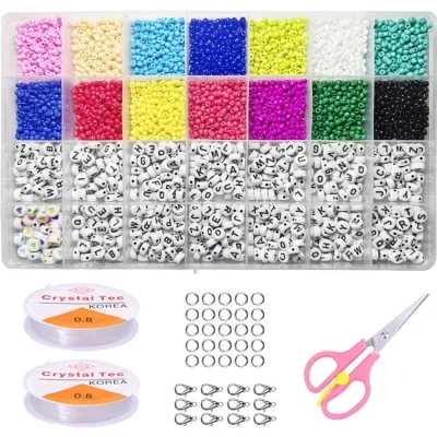🔥🔥5000Pcs Rice Beads DIY Beaded Bracelet Material Early Education Alphabet Beads Jewelry Accessories Making and Crafts Set🔥🔥