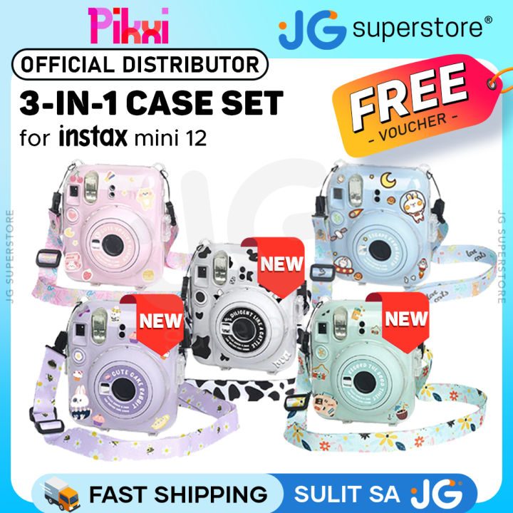 Pikxi 3-in-1 Clear Instant Camera Case for FUJIFILM Instax Mini 12