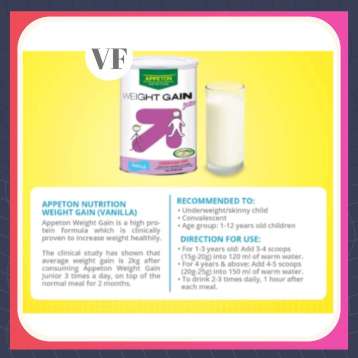 APPETON WEIGHT GAIN JUNIOR VANILLA 450G Lazada Singapore
