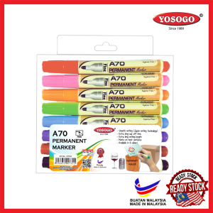 [super stationery] YOSOGO A70 8 IN 1 Permanent Marker Pen Fine Marker Pen Marking Pen 2.5 Mm (8 PCS/PKT) Write on Plastic Bags Paper Glass