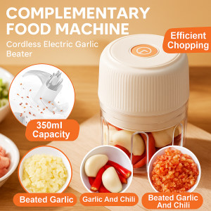 Cordless Garlic Press Automatic Garlic Peeler Kitchen Auxiliary Food Machine Garlic Masher