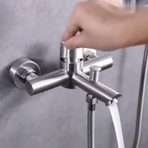 4 In 1 Shower Set 304 Stainless Steel Bathroom Shower Head Faucet Hot and Cold Water Mixer Bathtub Faucet with Hose