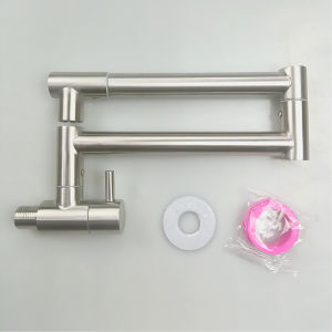 Pot filler faucet stainless steel wall-mounted pot filler wall-mounted pot filler kitchen faucet folding and retractable single-hole faucet.