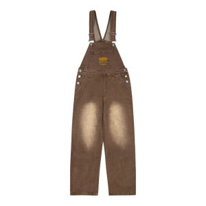 Quần Yếm Bò Burger Màu Nâu Đường Phố Kiểu Mỹ Quần Dài  ỐNg RộNg Ống Đứng Cổ Điển Rộng Rãi Cho Nữ Mùa Xuân