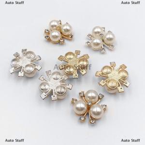 [COD] Auto Stuff 10pcs DIY ดอกไม้ ปุ่มตกแต่งงานแต่งงานเย็บตกแต่งหัตถกรรม