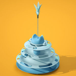 Cat Toy Four-tier Turntable Pet Intellectual Track Tower Funny Cat Toy