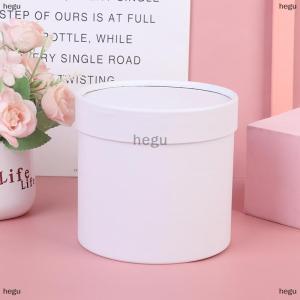 [COD] hegu กล่องกระดาษลายดอกไม้ทรงกลม1ชิ้นกล่องใส่ของขวัญกล่องของขวัญงานปาร์ตี้
