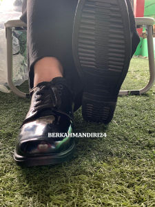 Sepatu PDH Dinas TNI Polri Security Sepatu Pendek Ceper Tali Kulit Sintetis