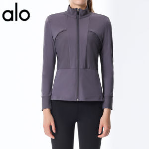 ALO- Autumn Winter Stand Collar Sports Jacket Women Quick Dry Fitness Top Slim Fit Long Sleeve Yoga Jacket Running Jacket  Al0-yoga