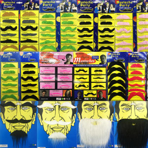 Halloween fake beard show props simulated beard ball party supplies Santa beard twelve cards