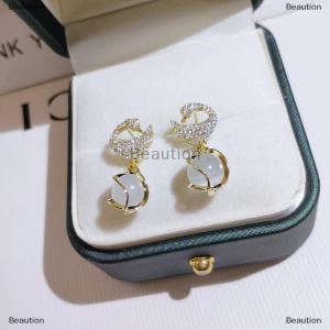 [COD] Beaution Fashion Sparkling Swan Swan Drop Pendant Earrings Women Exquisite Sweet Temperament Girls Jewelry