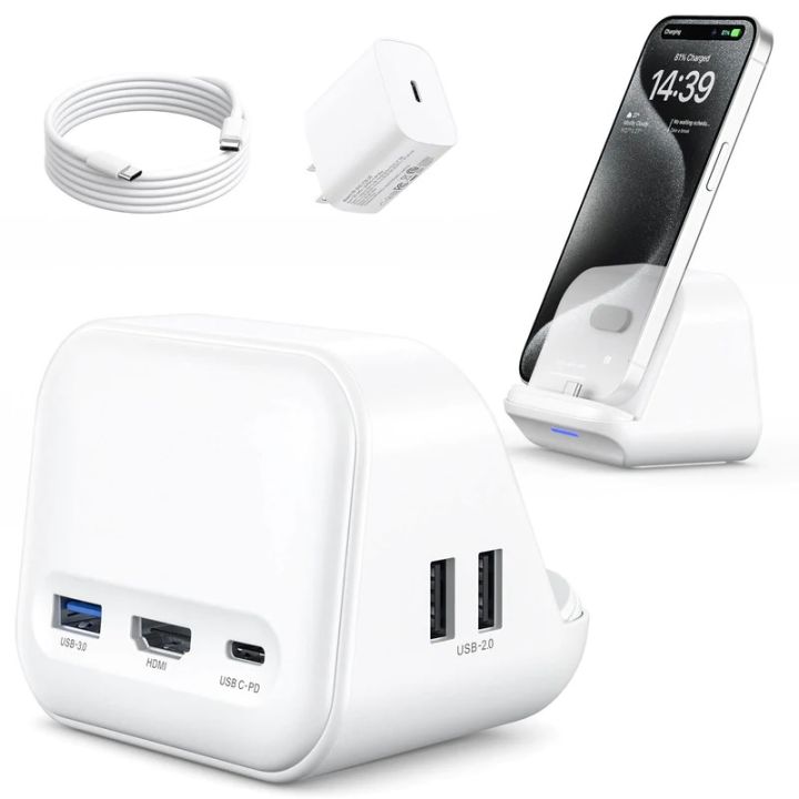 JSAUX USB-C Docking Station 8-IN-1 Mobile Phone Holder Dock