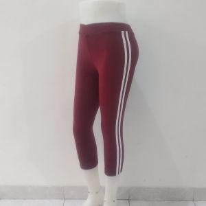 FS SPORT Celana Senam Wanita Model Traning 7/8 Lis Pinggir Dua Bahan Spandex Ukuran M L XL XXL