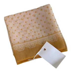 Dot French Headscarf Cotton Linen Lightweight Scarf for Women Balletcore Fashion Travel Wrap