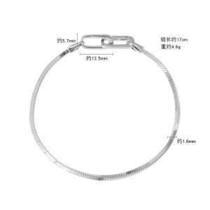 925 Pure silver Italian snake bone chain light luxury and high-end feel womens niche versatile clasp bracelet fashionable jewelry ins Jewelry