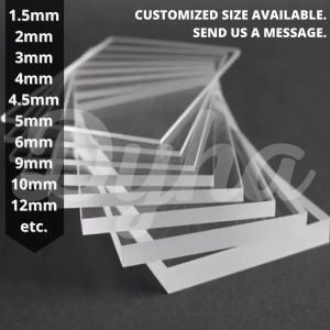 CLEAR Acrylic Sheets  (Grp 8) ( 2 3 4 4.5mm) |Customized Laser Cut| Blank