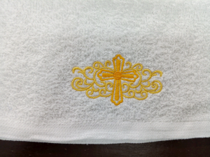 11x11 inches Face Towel with high quality embroidery-Victoria 100% cotton Weight is 36 grams