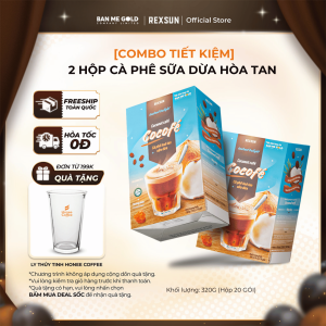 [COMBO TIẾT KIỆM] 2 Túi Cà Phê Sữa Dừa Cocofe - Instant Delight (60 Gói) - Coconut Cafe Hòa Tan Ban Me Gold - Rexsun