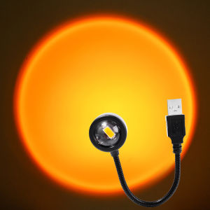 Sunset Lamp USB Rainbow Projector Atmosphere Night Light Home Decoration Photography Lighting Coffee Shop Wall Decor Lights