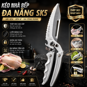 Kéo Nhà Bếp Đa Năng SK5 Nội Địa Nhật Bản - Kéo Cắt Gà Cắt Cá Cắt Thịt Tách Xương Mở Nắp Chai Inox Siêu Sắc