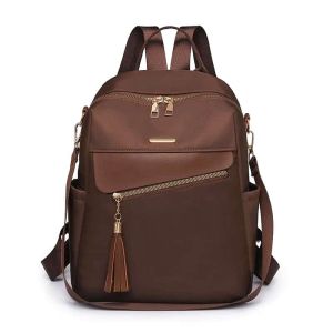 Backpack Wanita Sporty Kapasitas Besar Tahan Air Warna Solid