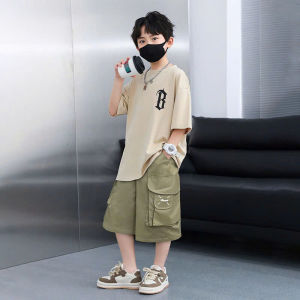 (19kg-50kg) bộ đồ đồ bộ hè bé trai thun cotton thoáng mát mẫu TR bộ quần áo set đồ cộc bé trai size đại 18-50kg đồ bộ bé trai