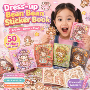 Little Mochi Dress Up Sticker Kawaii Reusable Creative Activity Sticker Book for Kids Girls Birthday Gift