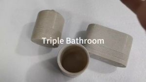 1pc Sandstone Bathroom Toiletries Cotton Swab Jar with Lid Wash Cup Toothbrush and Toothpaste Storage Rack Bathroom Accessories