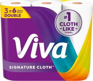 Viva Signature Cloth Paper Towels Choose-A-Sheet Size 3 Double Rolls 86 Sheets per Roll (Packaging May Vary)