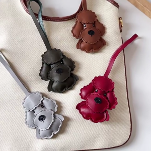 Multipurpose Elegant Dog Themed Sturdy PU Leather Keyring Fashion Accessory for Car Bags and Personalize Styles