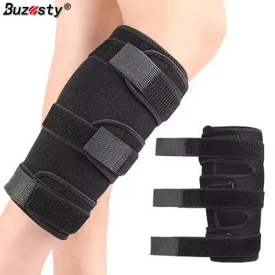 Buzesty Adjustable Calf Brace for Men Women Lower Leg Compression Wrap Calf Compression Sleeve with Six Nylon Buckle Pressure Strips Shin Splint & Calf Support for Torn Calf Muscle Varicose Veins