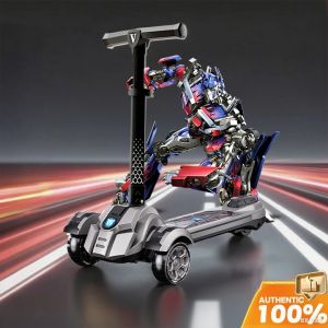 Beige Kids Scooter With LED Light Music One Click Foldable Adjustable Height Load 150KG For Boys Girls 3-18 Years Safe Portable Stable Toy Gift