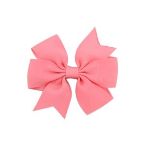 1Piece 3inches Solid Grosgrain Ribbon Hair Bows With Clips For Cute Girls Boutique Hairpins Headwear Kids Hair Accessories Gifts