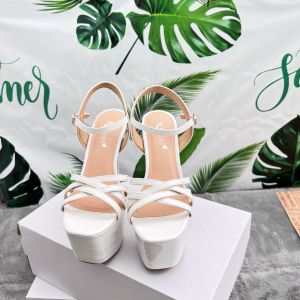 (Màu Nude) Giày cao gót đế đúp catwalk quai ngang 4 dây thời trang sàn diễn sự kiện tiệc tùng 16cm - NS2202