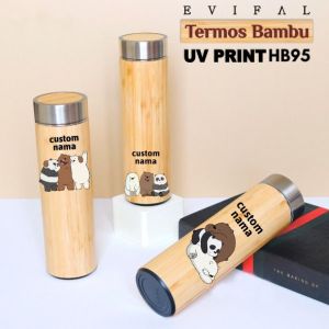 Tumbler Termos Bambu botol tumblr Stainless Steel Premium uv print