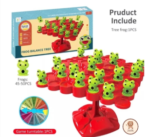 WTBS Mainan Anak Matematika Menyeimbangkan Kodok Family Game Tree Frog Balance 3 4 5 tahun