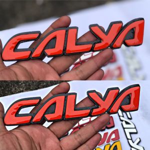 EMBLEM MOBIL CALYA VARIASI MOBIL TOYOTA DENGAN HURUF TIMBUL 3D BAHAN FIBERGLASS