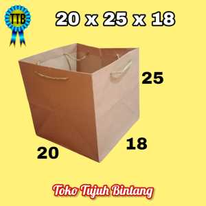 12 Pcs (satu lusin) Tas kertas R8 ukuran 20 x 25 x 18 SABLON NAMA / paperbag untuk hajatan dan pesta / tas kertas polos dan batik