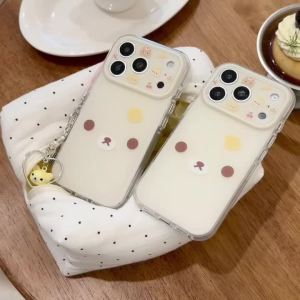 Cartoon Cute Rilakkuma White Brown Bear Suitable for IPhone17ProMax Mobile Phone Case for iPhone 15 16 Pro Max Mobile Phone Case
