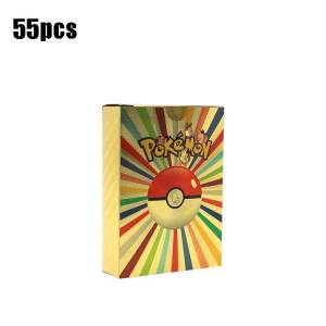 55pcs Kartu Pokemon Cards Gold Emas Hitam Langka Charizard Pikachu Langka Bahasa Inggris 1 box