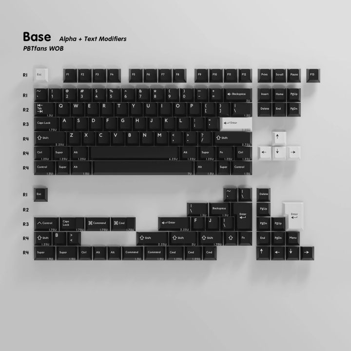 [Base kit] PBTfans WOB PBT Material Doubleshot Cherry Profile Keycaps ...