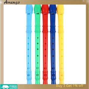 Amango 8 Holes Plastic Recorder Long Flute Woodwind Instrument Colorful Kids Instruments Gift Flute